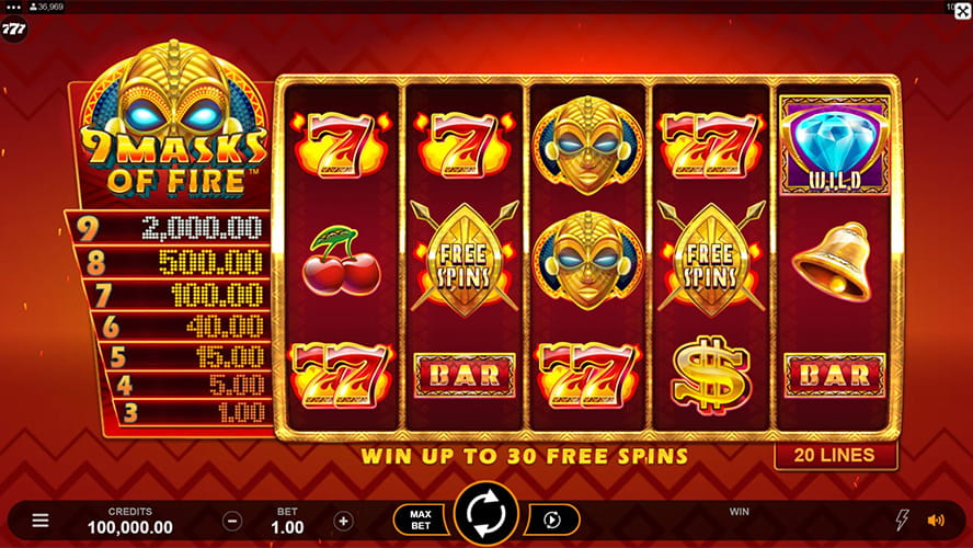9 Masks of Fire play online for free
