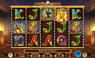 The Legacy of Dead Slot Game at the Karamba Canadian Online Casino